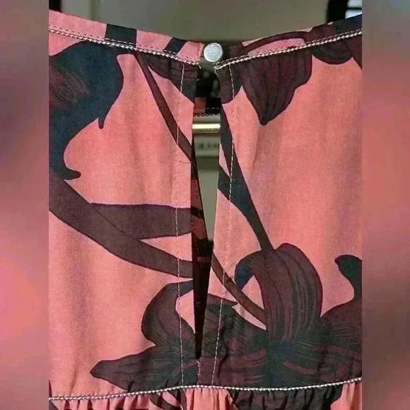 Abercrombie Fitch Long Sleeved Blouse Mauve Black Baby Doll Women Size XS Sweet! - Picture 5 of 8